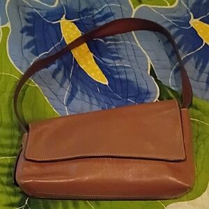 Staud Tan Leather Assymetrical Bag Purse